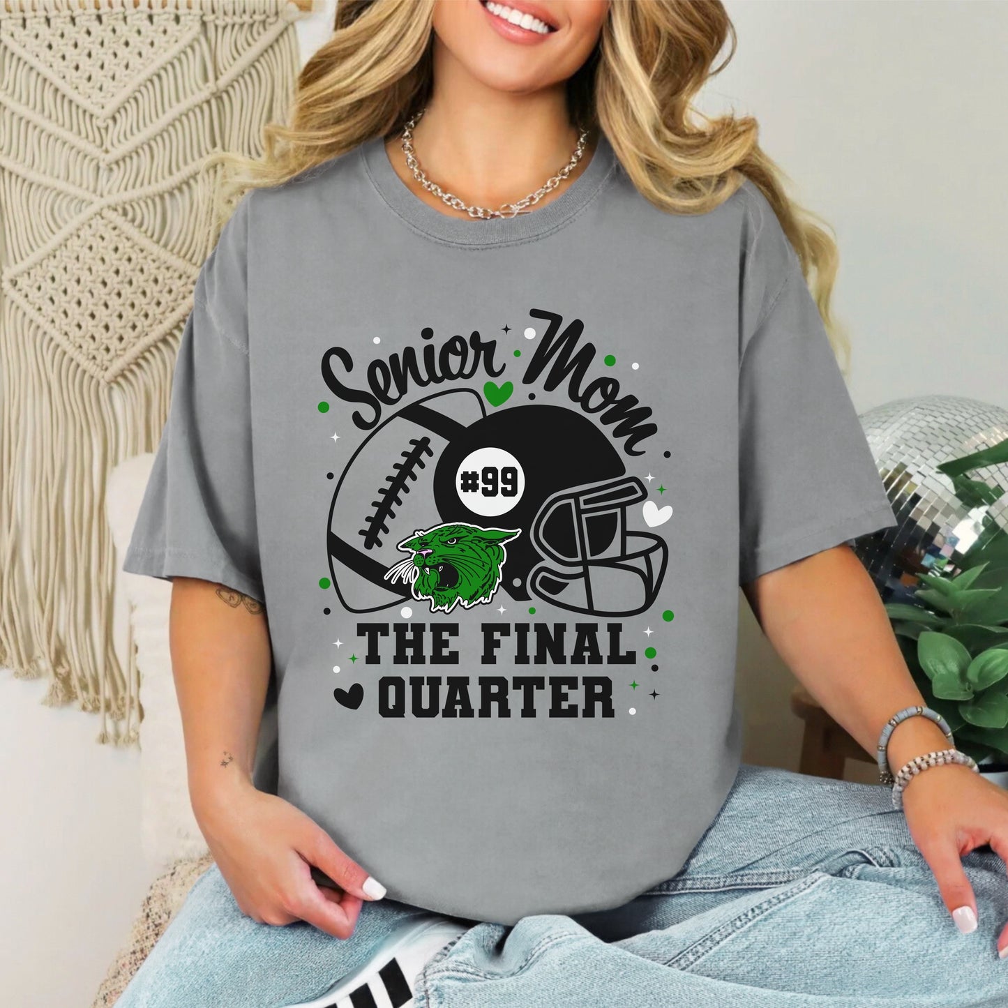 Wildcats Senior Mom Football Tee